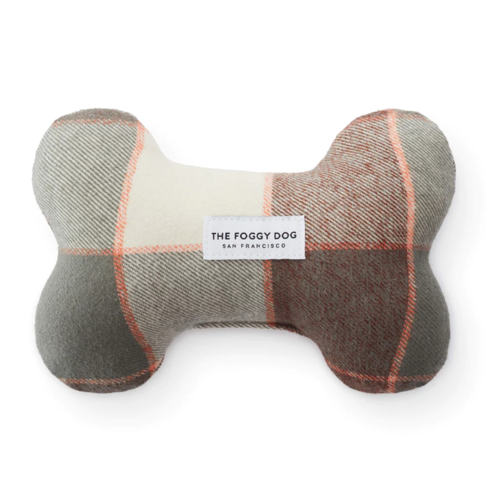 Aspen Plaid Flannel Squeaky Dog Toy