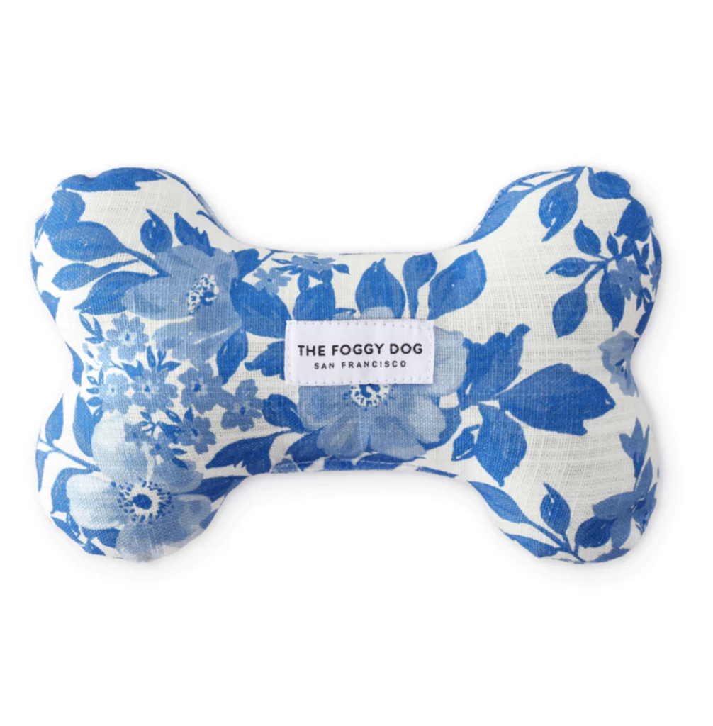 Blue Roses Squeaky Dog Toy